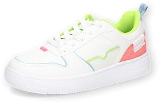 Dockers by Gerli Damen Low-Top Sneaker, Frauen Halbschuhe,Turnschuhe,Laufschuhe,schnürschuhe,schnürer,Plateausohle,Weiss/blau,38 EU