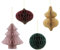 MoDiBa Weihnachtsdeko | 8 Anhänger-Set: je 2X Ornament, Baum, Glocke, Kugel | 10-15 cm | Glitzerrand | Christbaum | Recyceltes Papier FSC Zertifiziert (Bunt gemischt)