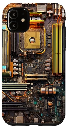 Carcasa para iPhone 11 Funda para teléfono de placa base Fantasy Tech CPU Chipset Bios RAM