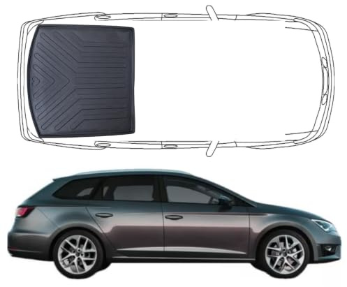 Trimak Kofferraumwanne für Seat Leon Kombi Sportstourer ST 3.Gen 2013-2020 | 3D Kofferraummatte aus TPE Gummi, Passgenau, Wasserdicht, Hoher Rand, Rutschfest, Leicht zu Reinigen