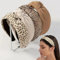 Kisvic Haarreifen Damen Breit, 4 Stück Vintage Haarreif, Modisch für Haare, Süßes Stoff Haarreifen für Damenhaare, Breiter Knoten, Leopardenmuster Haarreifen