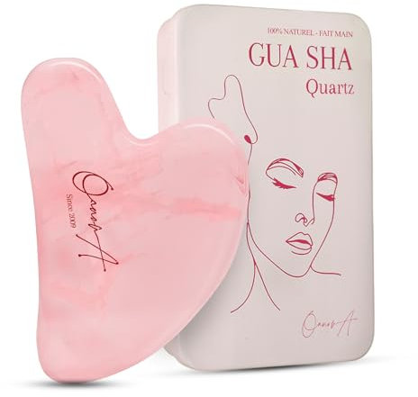 Gua Sha Viso | Pietra Quarzo Rosa Premium | Massaggio Anti Ride & Drenaggio Linfatico | Guasha | Gasha | Face Shaper | Affina Il Viso [OanovA]