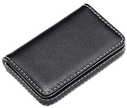 VYIBPDY porta biglietti da visita Tascabile, Porta biglietti da visita in pelle PU, per Uomini e Donne, con chiusura magnetica, per tenere le carte pulite，nero， per viaggi e affari