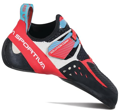 La Sportiva Womens Solution Comp Rock Climbing Shoes, Hibiscus/Malibu Blue, 6.5