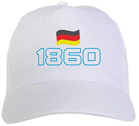 Bestickte Mütze Deutschland Munchen weiß – Fußballfans – Sport Ultras, aus Polyester, 5 Paneele, Klettverschluss, Weiß, One size