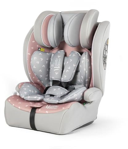 Tataway - Disney Children's Car Seat | I-Size R129 Safety | Adjustable Headrest 76-150 cm | Extra Comfort Padding | Fun Minnie Mouse Design, Polyester