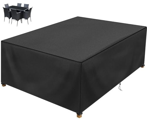 Strapazierfähige, wasserdichte Outdoor-Terrassentischabdeckung, 180 x 150 x 75 cm, reißfest, Oxford-Gewebe, Schutzhülle für Rattanmöbel