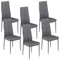 M1C - Pack 6 Sillas de Comedor AXISS, Sillas Tapizadas en Color Gris, Patas metálicas, 98x41x52