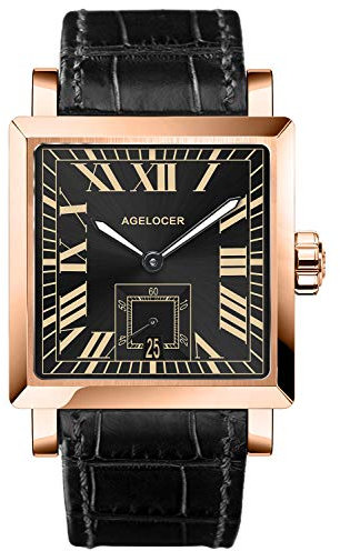 agelocer Uhren Herren mechanisch Analog Wasserdicht Armbanduhr Herren Mode Lässig Business Herrenuhr mit Kalender Uhr Geschenk für Männer (DE:3303D1)