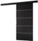 MINIO go for it - Schiebetür Komplettset CLEAN B, Schiebetüren, Wandmontage, Schiebetürsystem, Zimmertüren (Schwarz, 96x205 cm)