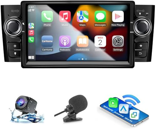 ANKEWAY 2G+32G Autoradio per Fiat Grande Punto 2005-2009/Linea 2007-2011 con Android Auto e CarPlay Wireless, RDS Car Radio Android 13 Stereo con Telecamera Retromarcia/Mic/Canbus BOX/App Store