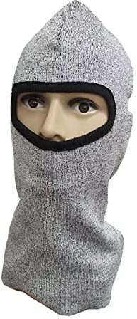 QZCX Schnittschutzhandschuhe, Schnittfeste Kopfbedeckung der Stufe 5 mit elastischem Kapuzen-Nackenschutz for Sicherheitsschutz beim Feldtraining,für Fleischschneiden, Holzschnitzen und mehr