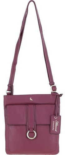 Ashwood Women’s Genuine Leather Crossbody - Elegant Shoulder Handbag with Adjustable Strap, Secure Zip Closure & Multiple Pockets: 64033 (Light Wine)