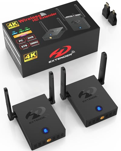 Graige Wireless HDMI Transmitter and Receiver 4K 30HZ, 150M, Dual Cooling Systems, 9 Channels, 1 TX to 3 RXS, Streaming from STB, PC, DVD, CCTV, Camera to TV, Projector, Monitor
