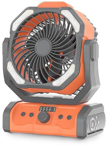 Deyuantang Rechargeable Camping Fan with Light - 20000mAh Battery, 45° Oscillation, USB Charger, Remote Control, for Home & Outdoors