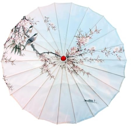 Baoblaze Chinese Oiled Paper Umbrella Japanese Umbrella Handmade Sun Umbrellas Parasol Umbrellas for Party Cosplay Costumes Gifts for Women Ladies Girls,82cm,Style D