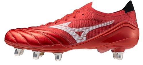 Mizuno Mens Morelia Neo IV Elite Adults Soft Ground Rugby Boots Red/White/Black 11 UK