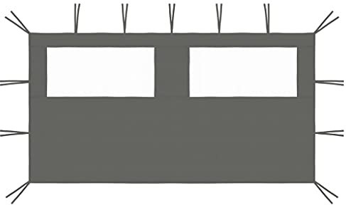 Gazebo Sidewall con finestre, 4 x 2 m, antracite