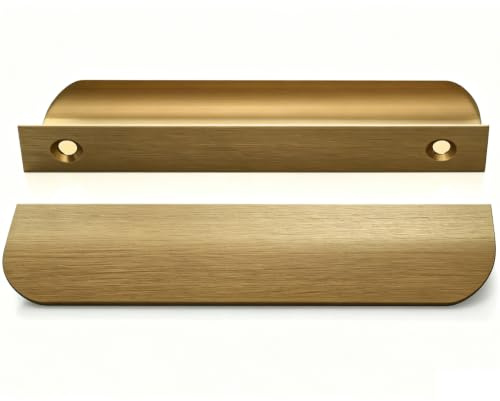 SYZOW 6 Pieza Tiradores Ocultos para Muebles,Tiradores Doradas Invisibles de Cocina Aleación de Aluminio,distancia del agujero de 128m