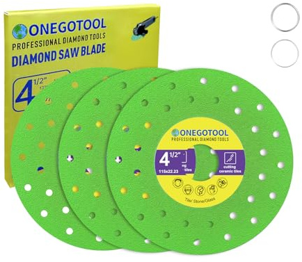 ONEGOTOOL 4-1/2 inch Tile Cutter Diamond Saw Blade for Angle Grinder Porcelain Ceramic Glass Marble Cutting Tools Grinding disc (3pcs)