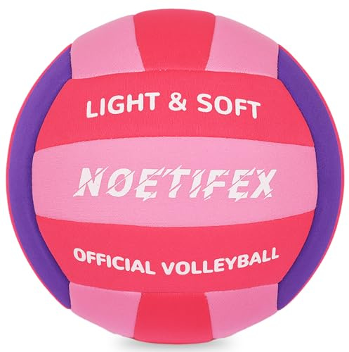 Noetifex Soft Volleyball-Super Soft Fabric Light Volleyball for Indoor Practice Safe and Quiet Kids Youth Beginners House Yard Training Practice Games(Deflated)
