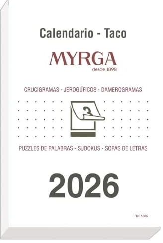 MYRGA - Taco Calendario 2026 Mural, 20 x 14 cm.