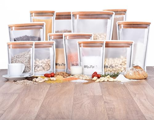 Original MyZip-Beutel – wiederverwendbare Aufbewahrungsbeutel – luftdicht, spülmaschinensicher & umweltfreundlich – ideal für Lebensmittel, Snacks & Gefrierschrank (30)