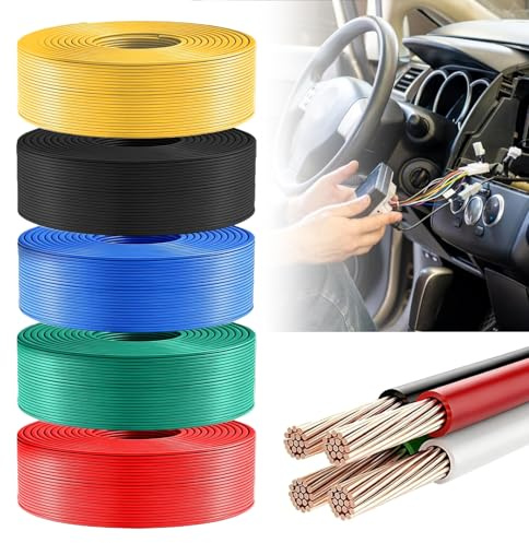 Fahrzeugleitung 1,0 mm² Set 5×5m FLRY-B KFZ Kabel – Farbcodierte Stromkabel KFZ Leitung aus verzinntem Kupfer, flexibel & hitzebeständig – Auto Batteriekabel für Fahrzeug, Motorrad, Wohnmobil