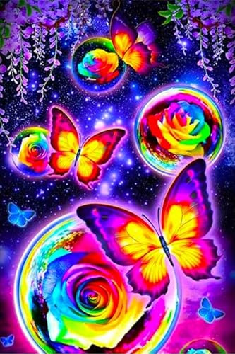 Picmondoo Diamond Painting - 40x60cm - Schmetterlingstanz im Mondschein