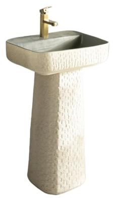 Waschbecken mit Sockel, Außenwaschbecken mit quadratischer Säule, WC, Badezimmer