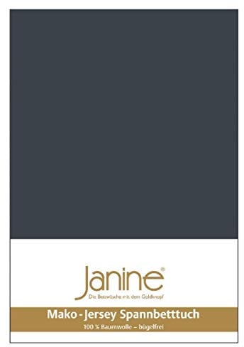 Janine Spannbetttuch 5007 Mako Jersey 140/200 bis 160/200 cm Titan Fb. 78