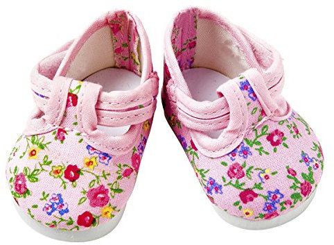 FRILLY LILY Pink Flower Dolly Doodle Shoes small size 6 x 3.5 cm.TO FIT DOLLS SUCH AS 43cm BABY BORN AND TINY TEARS