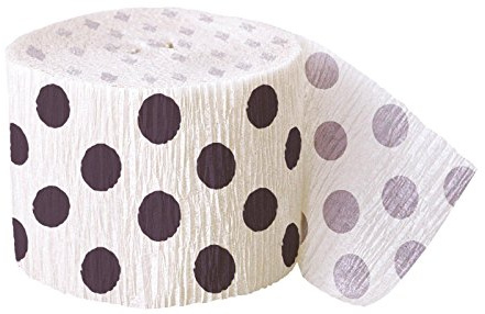 Unique Party 63124 - 30ft Crepe Paper Royal Blue Polka Dot Party Streamers