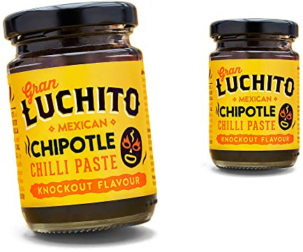 Gran Luchito Mexican Chipotle Chilli Paste 100g | Handmade in Mexico | Super Smoky Cooking Paste with A Medium to Hot Spice| Perfect for Cooking Mexican Food (Pack of 2)