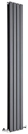 MILANO Anthracite Vertical Double Flat Panel Radiator 1780 x 280mm | Steel Construction. Generous Heat Output. Contemporary Style. Double Panel Design. Central Heating Operation.