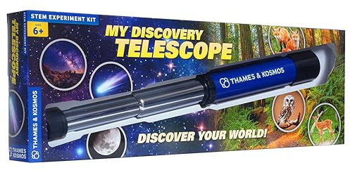 Thames & Kosmos My Discovery Telescope | 12X Optical Magnification | Kids Telescope for Stargazing & Nature | View Wildlife & Stars | STEM Toy for Ages 6+