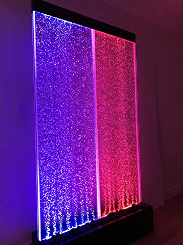 72x40 3XL Bubble Fountain, Stainless Steel Base Twin Bubble Panel, Color Lights/Remote Ctrl By Jersey Home Decor