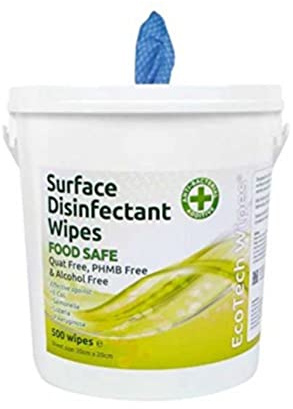 EcoTech EBSD500QF Surface Disinfectant Wipe, Food Safe Blue Diamond (Pack of 500) | Promotes commercial catering hygiene compliance; cleans high-contact preparation zones to minimize cross-contamination.