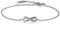 JewelryWe Unendlichkeitszeichen Armband Damen Fußkettchen: Edelstahl Lieben Infinity Unendlichkeit Zeichen Charm Armkette Armreif Fußkette mit Gravur Silber Länge Verstellbar