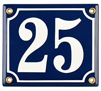 Esmaltado placa de número de casa 12 x 14 cm | placa personalizable de puerta