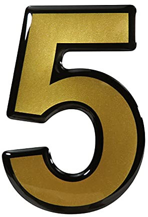 BIKE-label Gold 3D Aufkleber Nummer 5 Zahl Ziffer Türschild 53 x 73 mm 900075