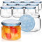 com-four® 12 barattoli per conserve Winter Edition TO Ø 82 mm - 330 ml con coperchio a vite in design invernale, vasetti per marmellata blu e bianchi, barattolo con coperchio a fiocco di neve