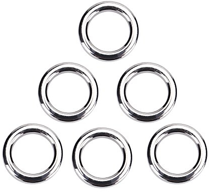 Angeln Split Ringe 5 Größen 50 Teile/Satz Edelstahl Hochfeste Hochleistung Fischerei Ring Kettenverbinder für Outdoor Angeln(M)