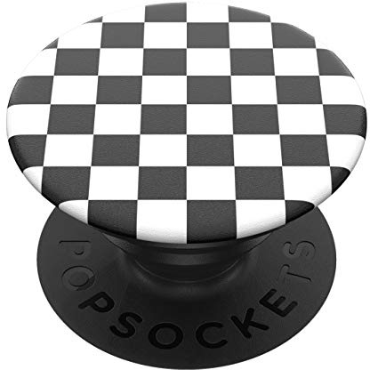PopSockets PopGrip - Ausziehbarer Sockel und Griff für Smartphones und Tablets mit einem Austauschbarem Top - Checker Black