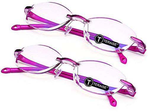 TERAISE 2 STÜCKE Anti Blau Licht Computer Brille Leser Qualität Mode Frauen Lesebrille(1.0X)