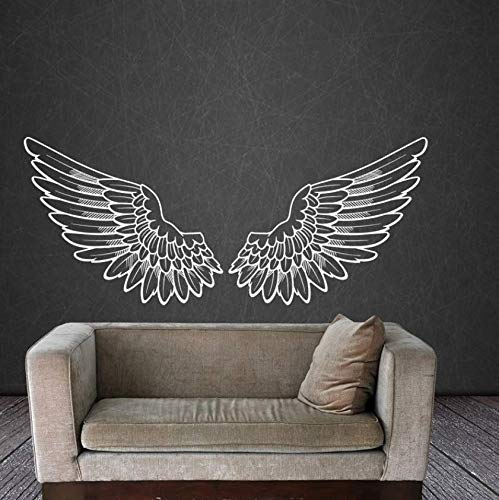 Wandaufkleber Big Wings Engel Deco Wand Poster Tribal Vinyl Memorial Guardian Inspirierend Abnehmbare Vinyltapete Benutzerdefinierte Flügel 57 * 137 Cm