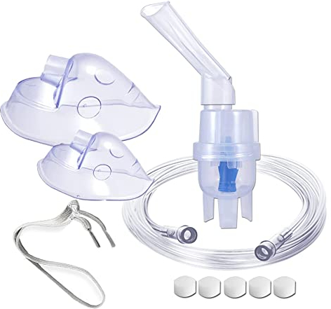 AOJ Compressor Nebuliser Accessories, Inhaler Kits Mouthpiece Piece Kids and Adults Mask Liquid Bottle Air Tube Filters, WK-01 Compressor Parts