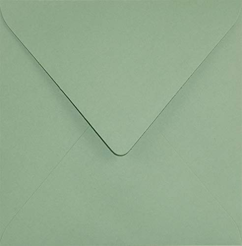 Netuno 100 quadratische Briefumschläge Grün 153x 153 mm 120g Keaykolour Matcha Tea grüne Briefumschläge elegant für Einladungs-Karten Geburtstags-Karten Hochzeits-Karten green envelope wedding