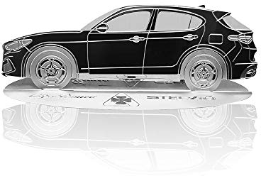 4R Quattroerre.it 11201 graviertes Modell, Auto, Alfa Romeo Stelvio aus Edelstahl