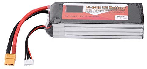 Batterie Lipo 4S 14 8V 1500mAh 5000mAh 5500mAh Batterie LiPo Rechargeable avec Prise XT60(5500 mAh 60C),Accessoires De Voitures Miniatures